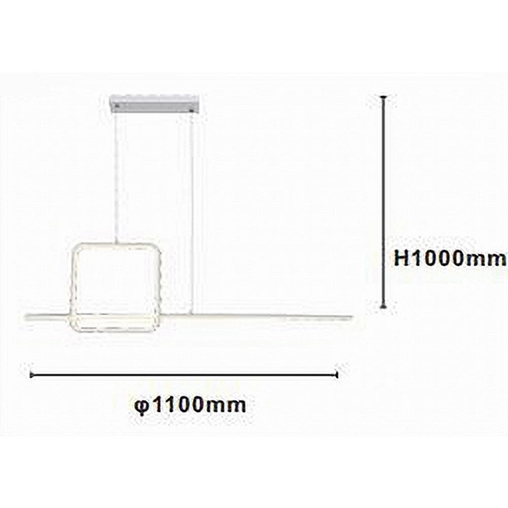 Trade Shop - Lampadario A Sospensione Led 48w Design Quadrato Linea Bianco Ip20 Luce 4000k 33559 -