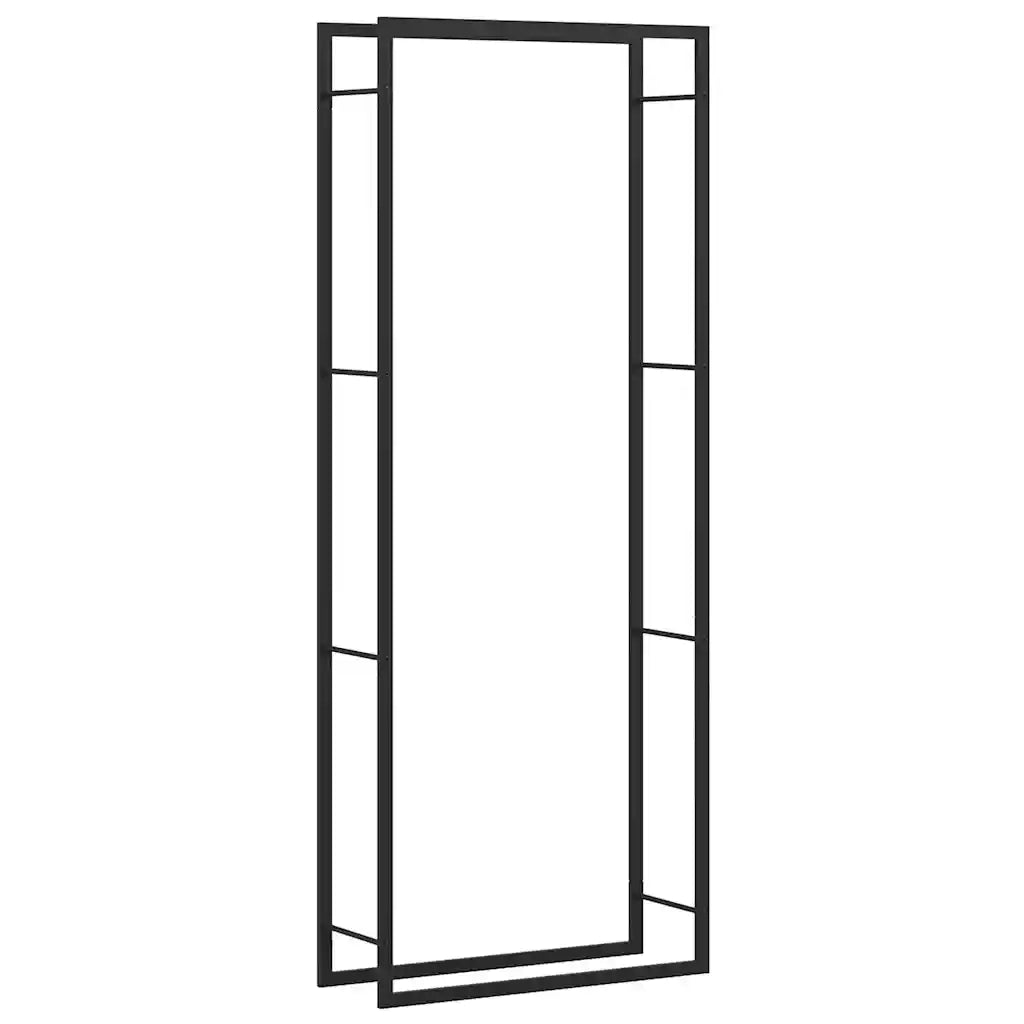 Portalegna Nero Opaco 80x28x222 cm Acciaio CFW7716150