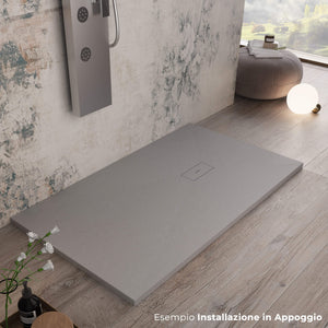 Piatto Doccia in Pietra 90x100 cm Bonussi Manila Grigio Chiaro