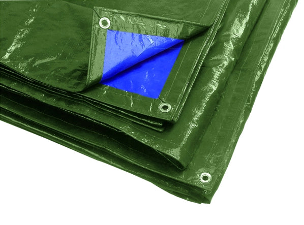 Utilia TELO OCCHIELLATO MULTIUSO IN POLIETILENE Col. Verde/Blu (120 gr/mq) mt. 5x6