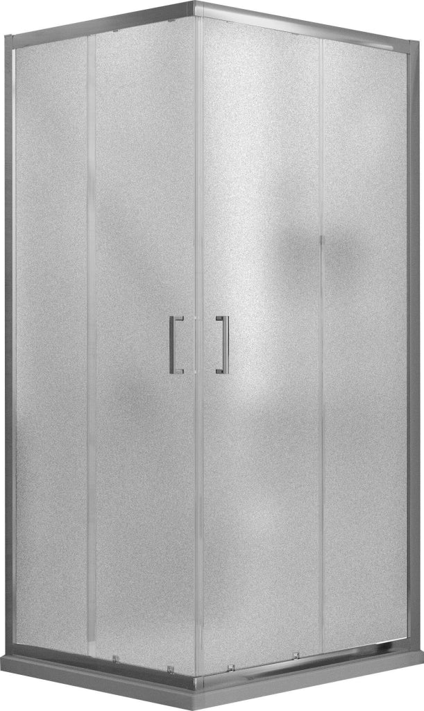 Box Doccia Angolare 80x90 cm 2 Ante Scorrevoli in Cristallo Opaco 6mm H198 Fosterberg Dragor