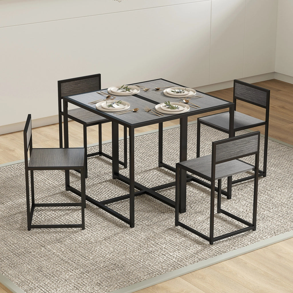 Set tavolo da bar ¨C zephmum ¨C 90x47x76 cm, grigio