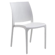 Sedia da esterno Dusanbe, Seggiola da giardino, Seduta outdoor multiuso, Panchina da giardino, Made in Italy, 54x46 h80 cm, Bianco