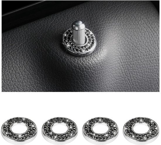 Accessori per serrature - Pin per serratura - 4 pezzi - Adesivo - Zinklegering/Strass - Diametro interno 1,2 cm - Diametro esterno 2,5 cm - Adatto per auto - Decorazione per serratura