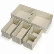Organizzatore di carreggiamento per 6 vanità - Cassetta per abbigliamento opaca da piegare con contenitori per reggisen, calze e intimo, sistema di cassetti 3 in 1 con contenitori di archiviazione e spazio di archiviazione nella vanità (beige)