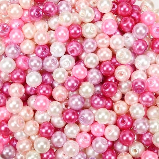 Collezione di 500 glas sferette da 8 mm in 10 colori, manufatti a mano, resistenti e liberi da piombo.