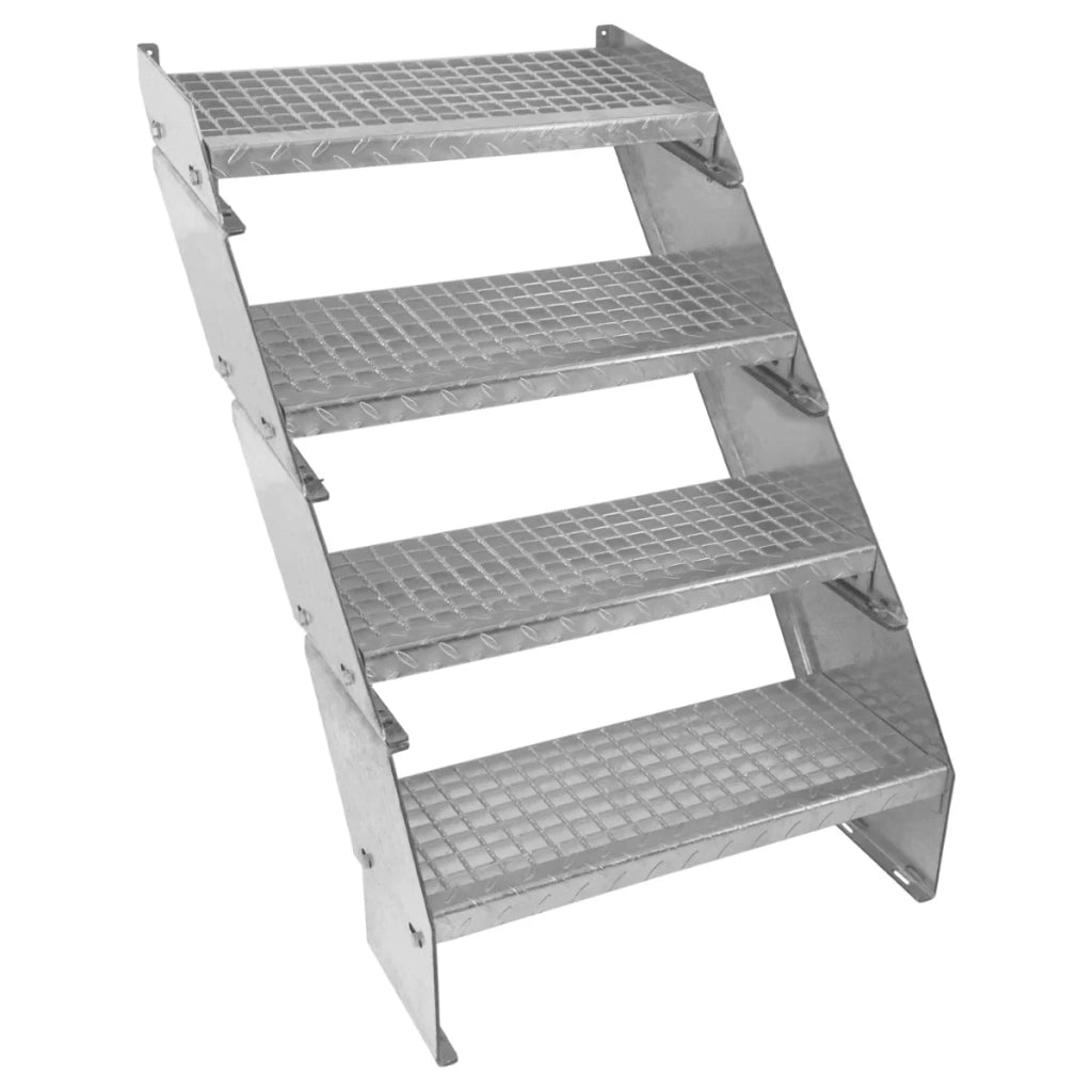 Scala metallica a 4 elementi ad altezza regolabile in acciaio zincato 60 cm / 600 mm