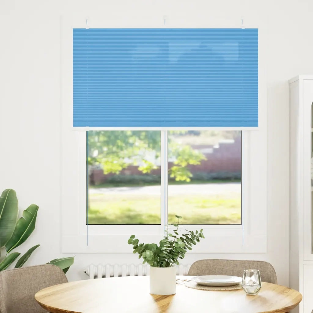 Tenda Plissettata Blu 105x100 cm Larghezza Tessuto 104,4 cm