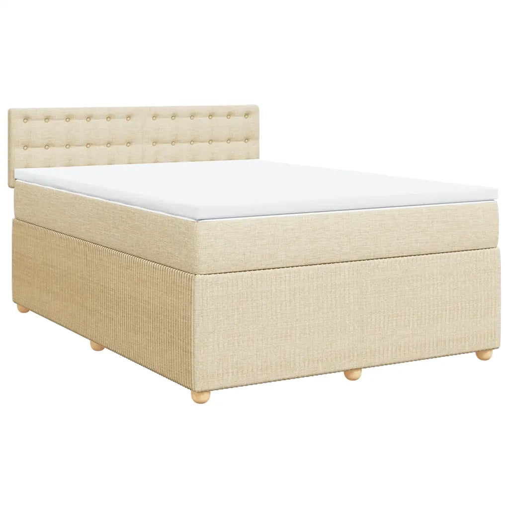 Giroletto a Molle con Materasso Crema 140x19 cm in Tessuto