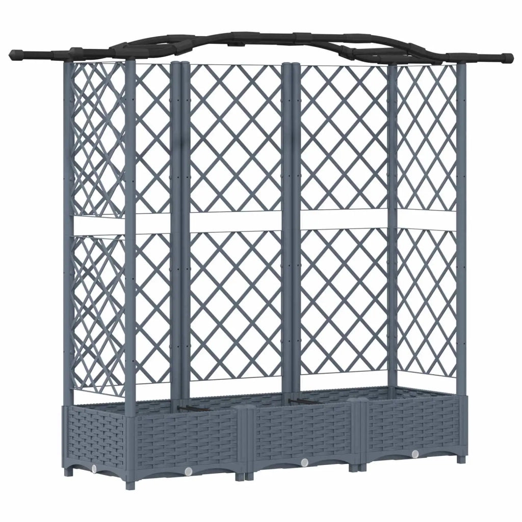 Letto Rialzato con Griglia e Tetto Grigio chiaro PP 42032582