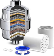 Filtro per doccia a 25 stadi, Filtro per acqua dura per doccia, Filtro per doccia per rimuovere Fluoruro e Cloro, Filtro per doccia, Purificatore d'acqua con 2 caricatori