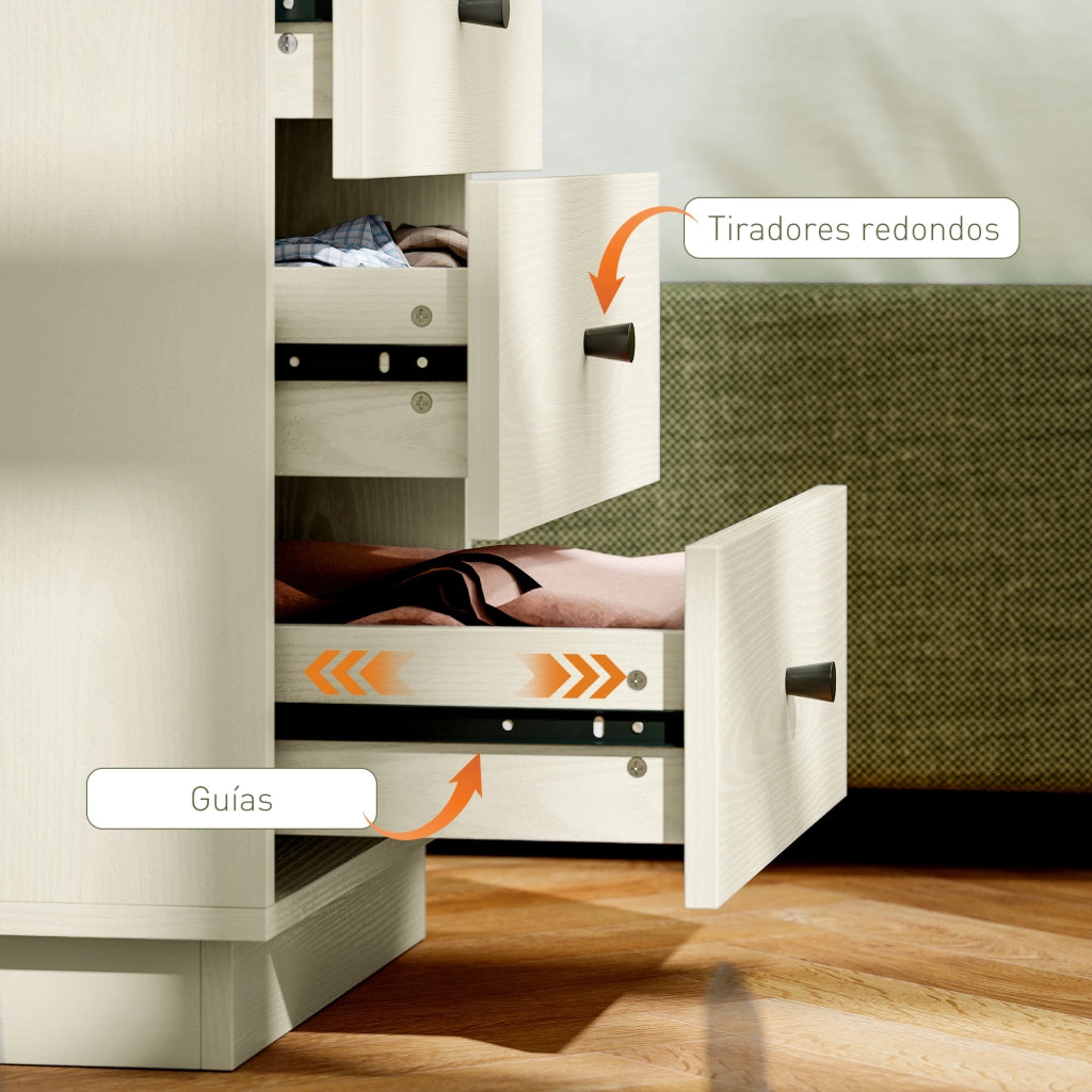Cassettiera Stretto Moderna 4 Cassetti ¨C zephmum ¨C Bianco 47x29x75 cm