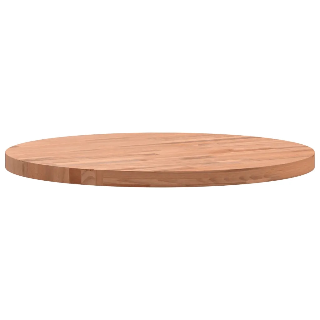 Piano per Tavolo | Superficie Tavolo | Piano Scrivania ?50x2,5 cm Rotondo in Legno Massello di Faggio
