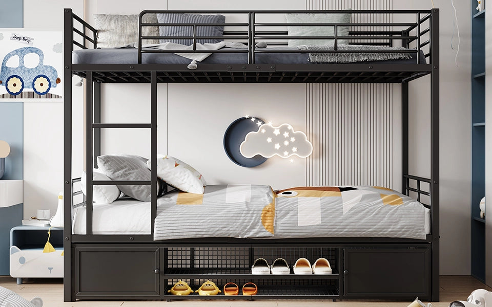 letto a castello metallo nero 90 x 200 cm
