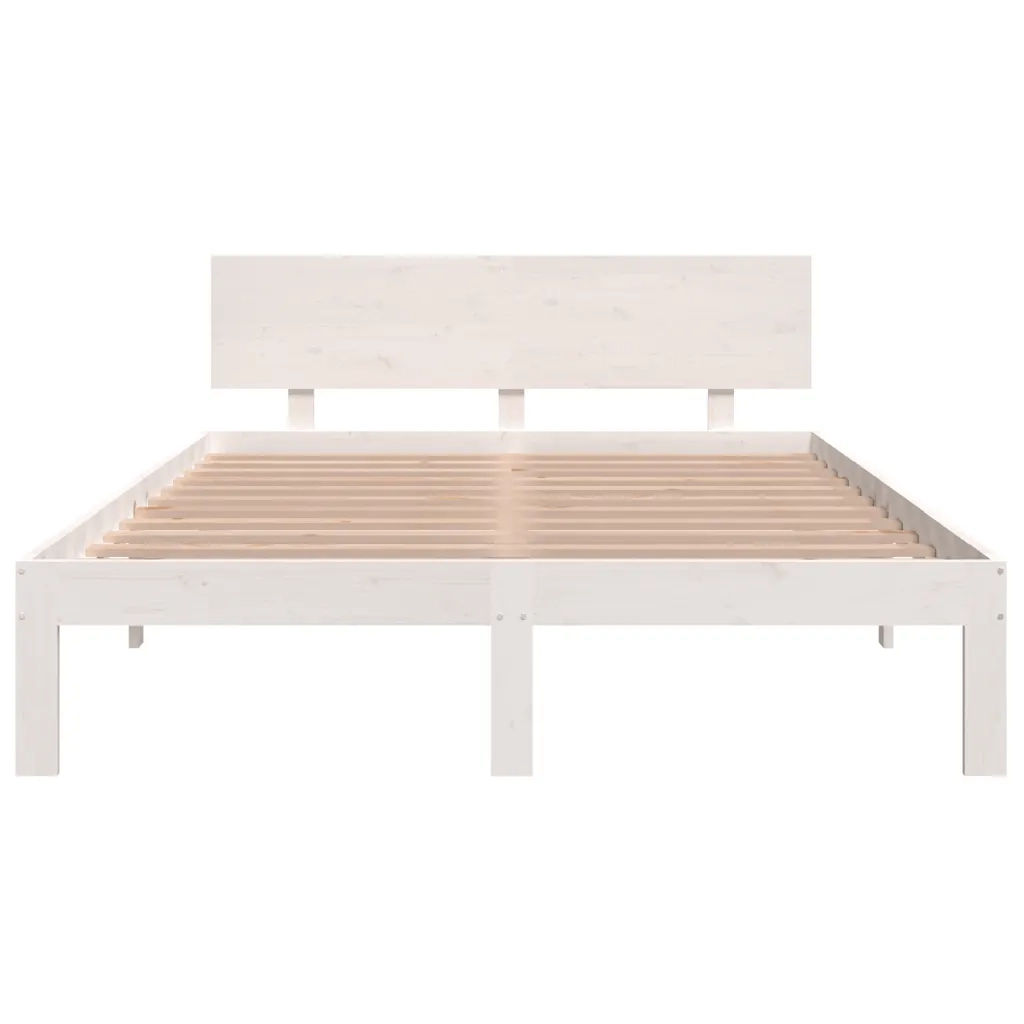 Giroletto Bianco in Legno Massello 150x200 cm 5FT King Size cod mxl 62027