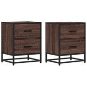 Set di 2 Comodini | Armadio da Notte | Mobiletto da notte Rovere Marrone 40x31x50 cm in Truciolato