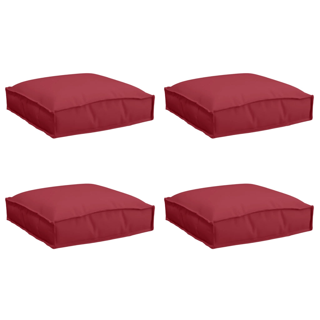 Cuscini per pallet per seduta 4 pz Rosso vino 40x40x8 cm Tessuto Oxford