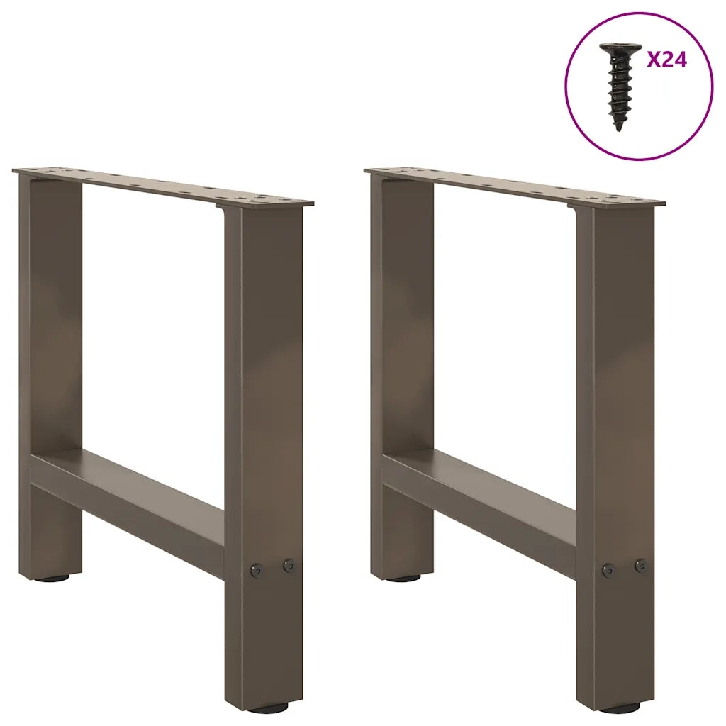 Gambe per Tavolino da Caffè in Acciaio Naturale 2 pz 50x(42-43) cm Acciaio 4013283