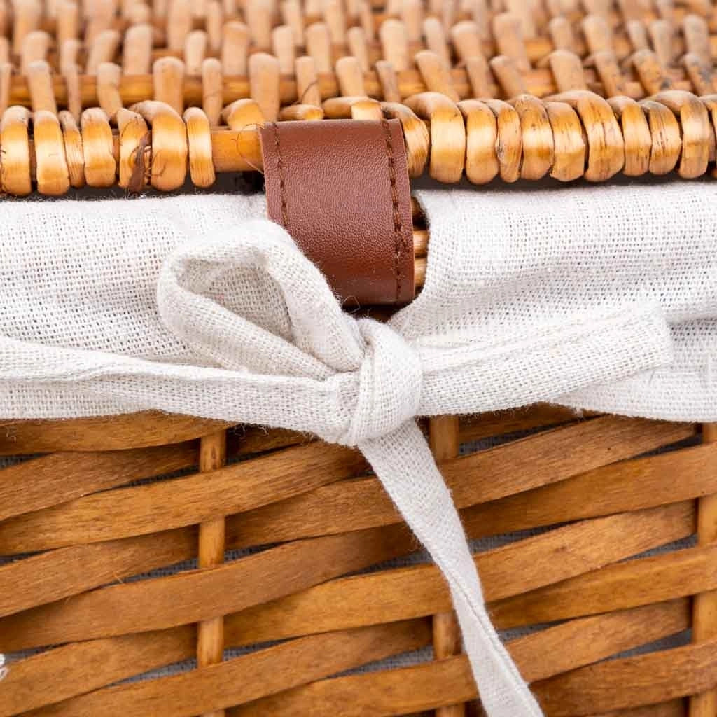 Set di 3 cesti portabiancheria in vimini marrone