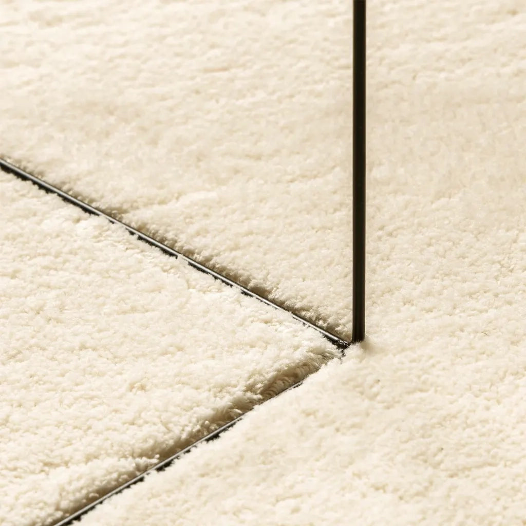 Tappeto a Pelo Corto HUARTE Morbido e Lavabile Crema 160x160 cm 375040