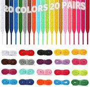 Serie di 40 cinture per scarpe colorate - 120 cm di lunghezza - per sneakers, scarpe da skate e stivali - cinture in poliestere duraturo - set di colori versatile