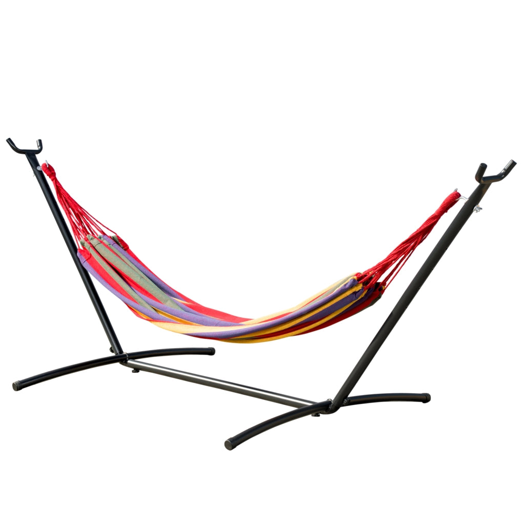 Amaca da Giardino Autoportante con Struttura in Acciaio e Cotone Multicolor, Custodia Inclusa