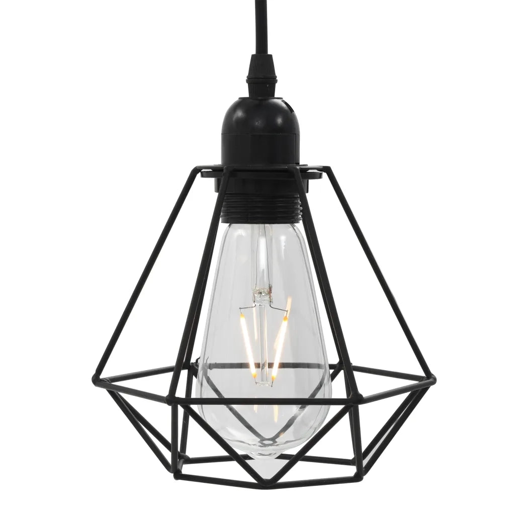 Lampadario con Design Diamante Nero 3 Lampadine E27 CFW5257374