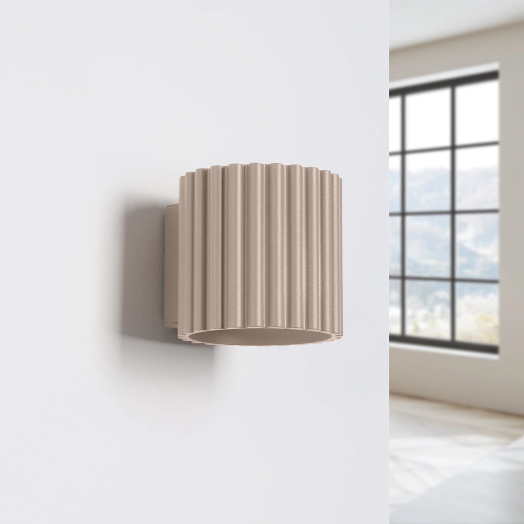 Applique taupe tubo rigato 10cm su-giù G9 VISTAO PureLume
