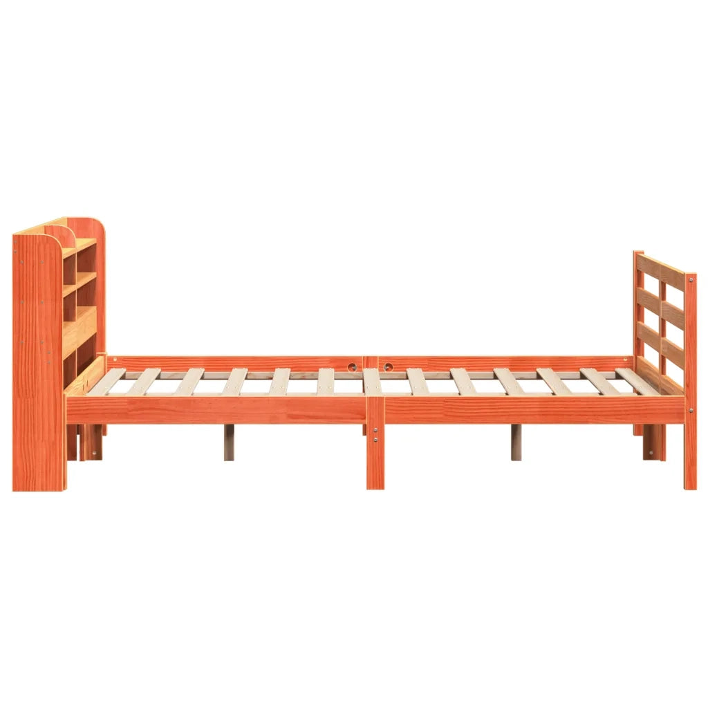 Letto senza Materasso Marrone Cera 135x190 cm in Legno di Pino