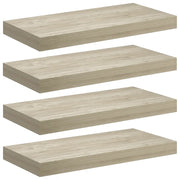4 pz Scaffali a Parete | Ripiano a parete | Mensole a Parete Rovere 50x23x3,8 cm in MDF