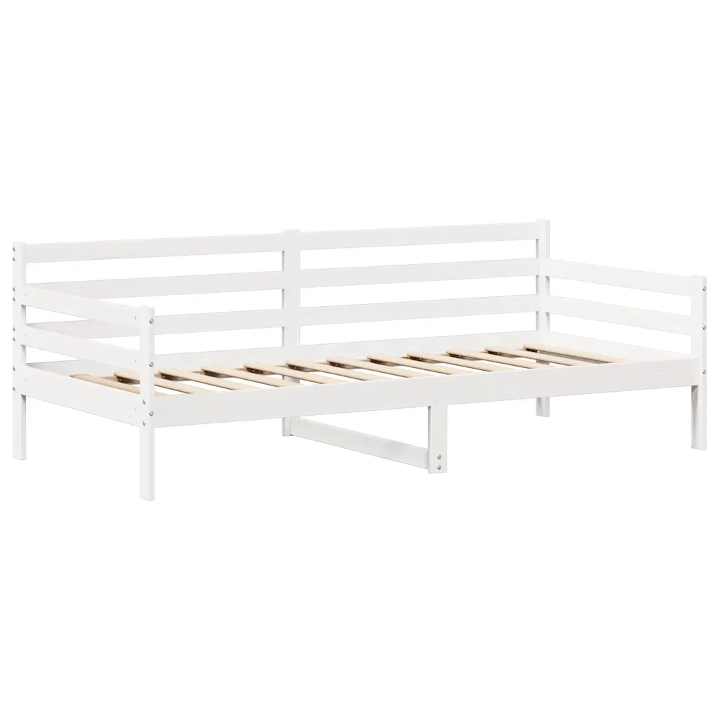 Set Dormeuse e Panca con Tetto Bianco 80x200cm Massello Pino