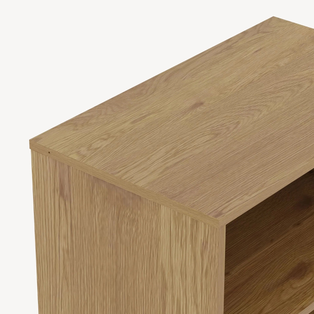 Libreria Kistiandi con 6 Vani Aperti e Cassetto 137 x 60 x 35 cm - Effetto Rovere Scuro [en.casa]