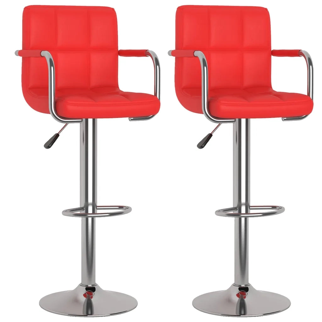 Sgabelli da Bar 2 pz Rossi in Similpelle 334595