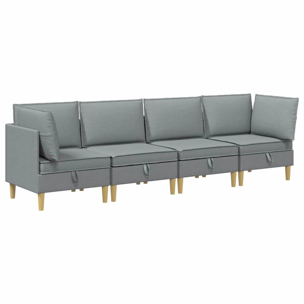 Set di divani modulari con spazio di archiviazione 4 pcs