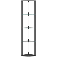 Lampada da Terra con 5 Ripiani e Luce LED 3 Livelli di Luminosità e Interruttore a Pedale Nero