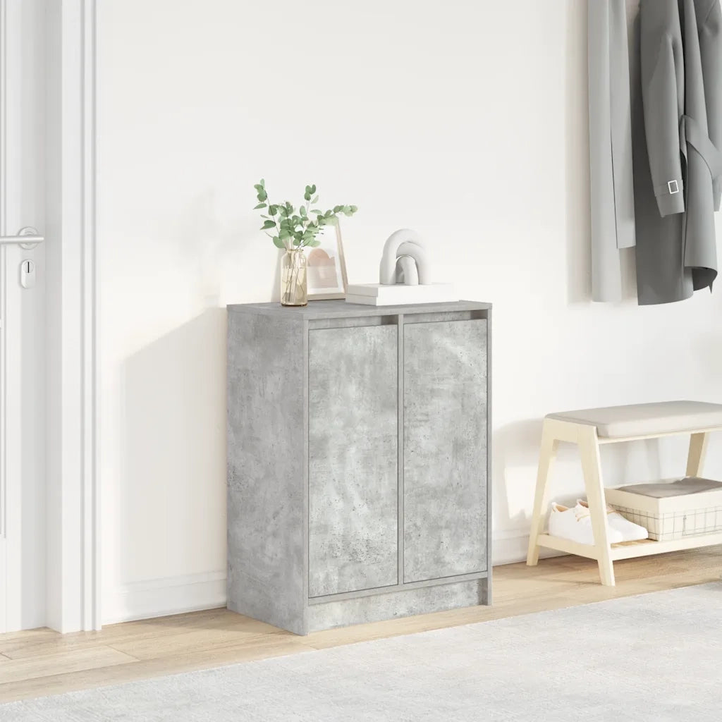 vidaXL Scarpiera Grigio Cemento 57x34x76 cm in Legno Multistrato