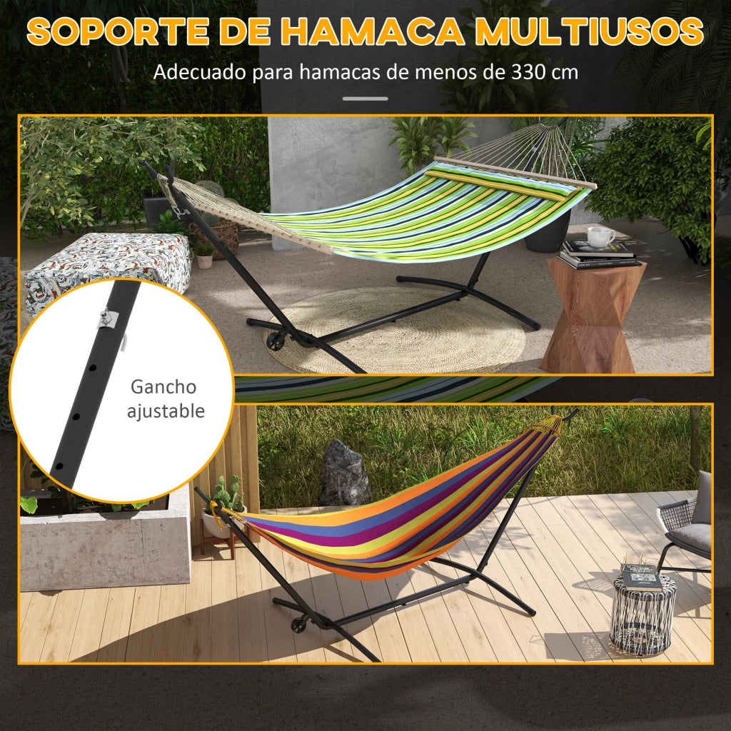Sostegno per Amaca con Ruote ¨C Zephmum ¨C Nero 290x120x115 cm