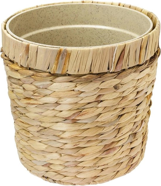 Vaso di fiori intrecciato con acquaiglicina con vaso di piante in materiali di durata - diametro 25 cm, progetto innovativo