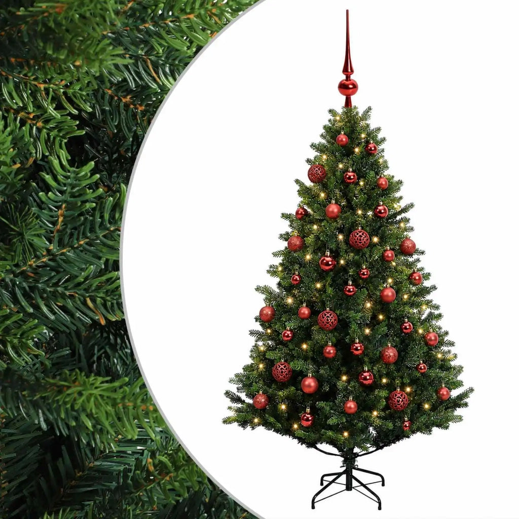 Albero di Natale Artificiale con Palline 120 cm 150 LED 3465873