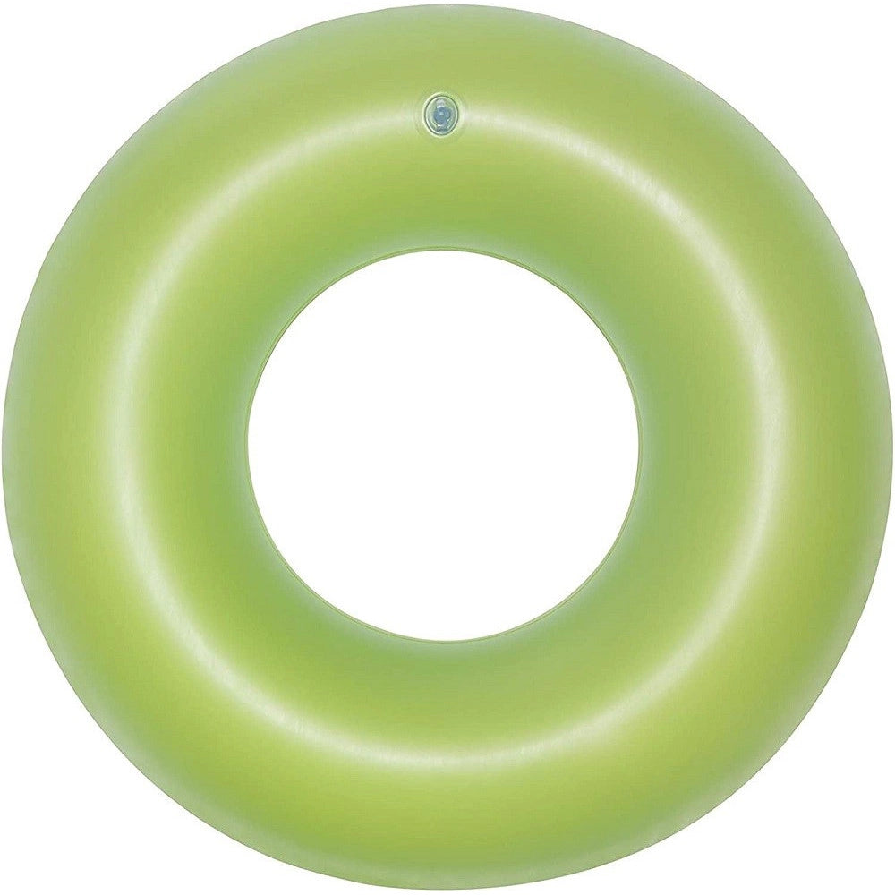 Trade Shop - Ciambella Salvagente Gonfiabile Per Bambini Trasparente Neon Nuoto 76 Cm 36024 -