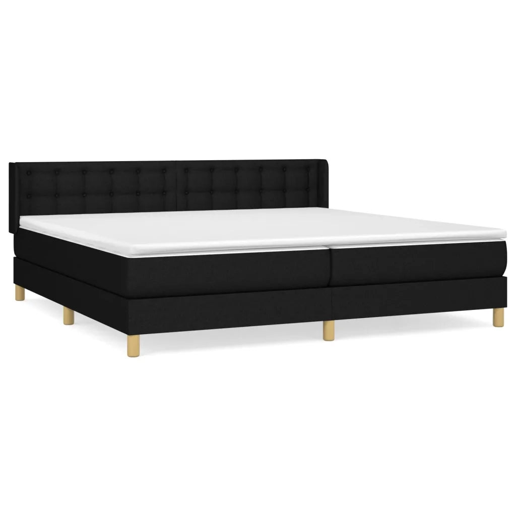 Giroletto a Molle con Materasso Nero 200x200 cm in Tessuto 3130619