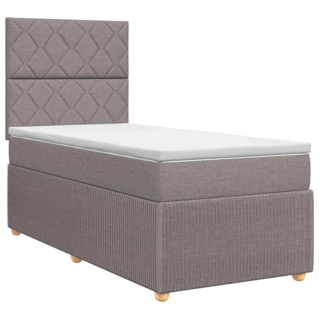 Letto box spring con materasso Tortora 90 x 200 cm Tessuto 3454316