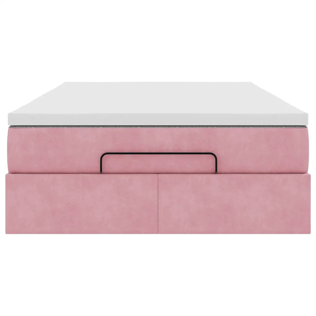 Pouf Letto con Materasso Rosa 120x190 cm Velluto 3311176