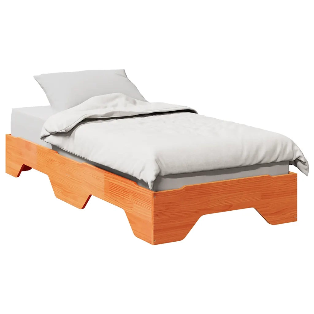 Giroletto senza Materasso impilabile Marrone Cera 75x190 cm 859213