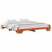 Letto matrimoniale | Letto per adulti | Struttura del letto Marrone cerato 200 x 200 cm Pino massello