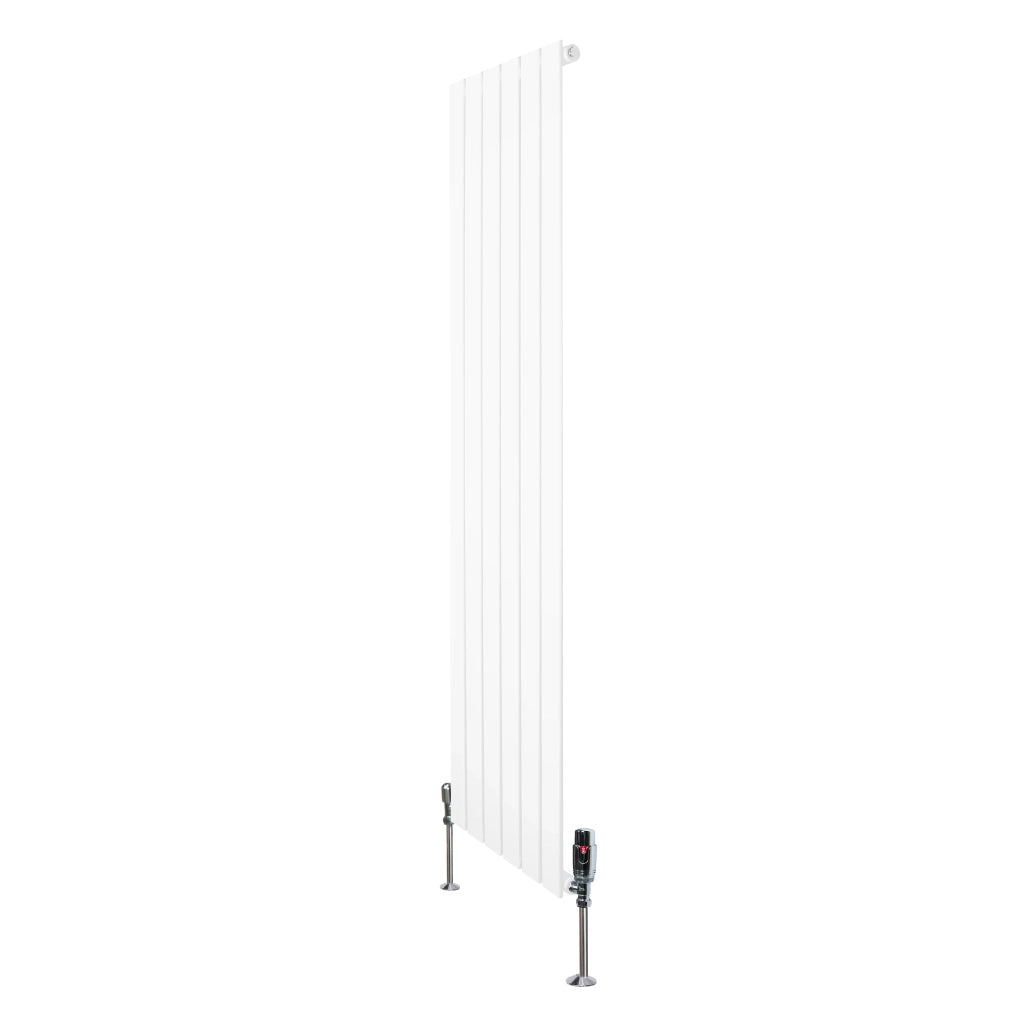 Radiatore Verticale 1600 x 420 mm con Valvole TRV Bianco