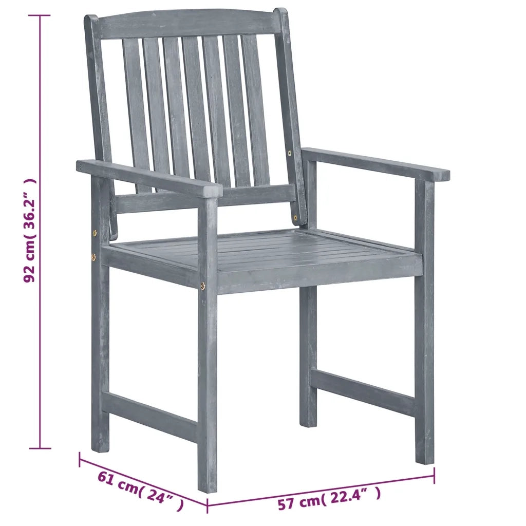 Sedie da Giardino 8 pz in Legno Massello di Acacia Grigio 3078206