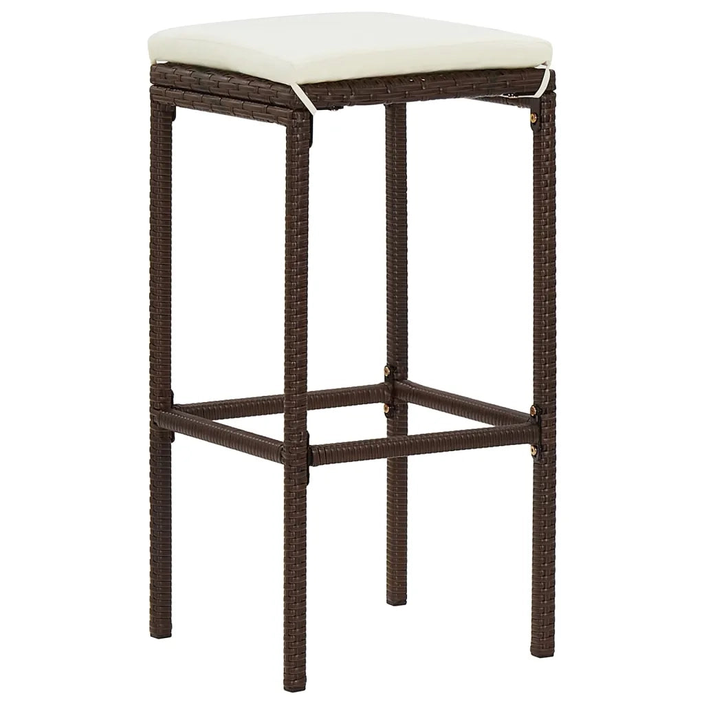 Set Bar Giardino 5pz Marrone Legno Massello Acacia e Polyrattan 3295269