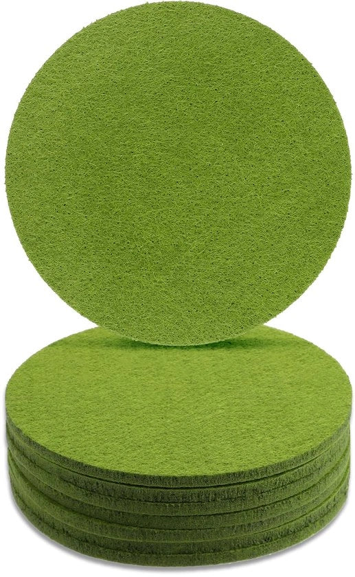 12 pezzi di supporti in velluto rotondi, 10 cm supporti in vetro rotondi, supporti in velluto antiscivolo per bicchieri, supporti in velluto lavabili, supporti rotondi per tazze, bicchieri, tavola, bar, bicchiere, bottiglie (verde)
