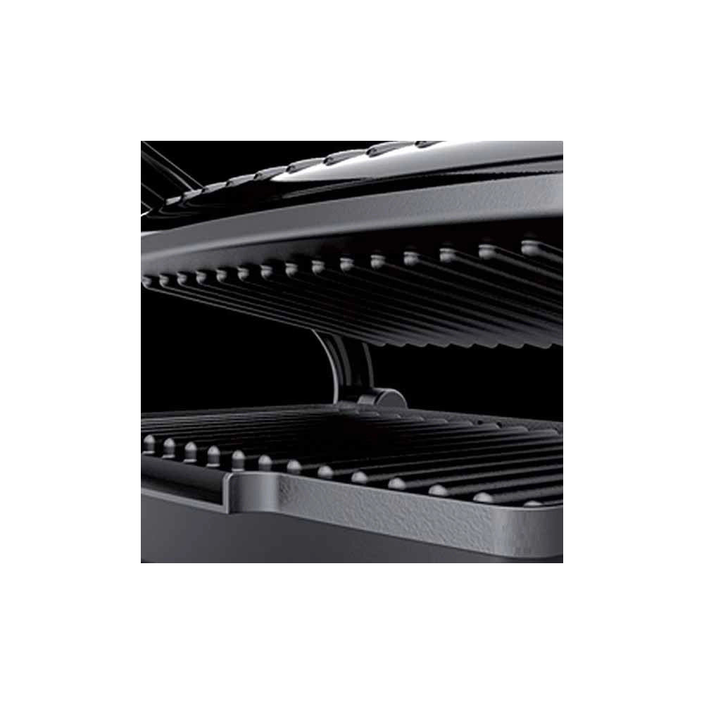 Trade Shop - Bistecchiera Basculante 1000w Doppia Piastra Riscaldanti Antiaderenti Griglia -